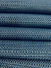 Load image into Gallery viewer, Designer Navy Blue White MCM Mid Century Modern Tweed Water &amp; Stain Resistant Upholstery Fabric WHS 4197