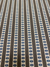 Load image into Gallery viewer, Designer Navy Blue Beige Brown Stripe Water &amp; Stain Resistant Upholstery Fabric WHS 3604