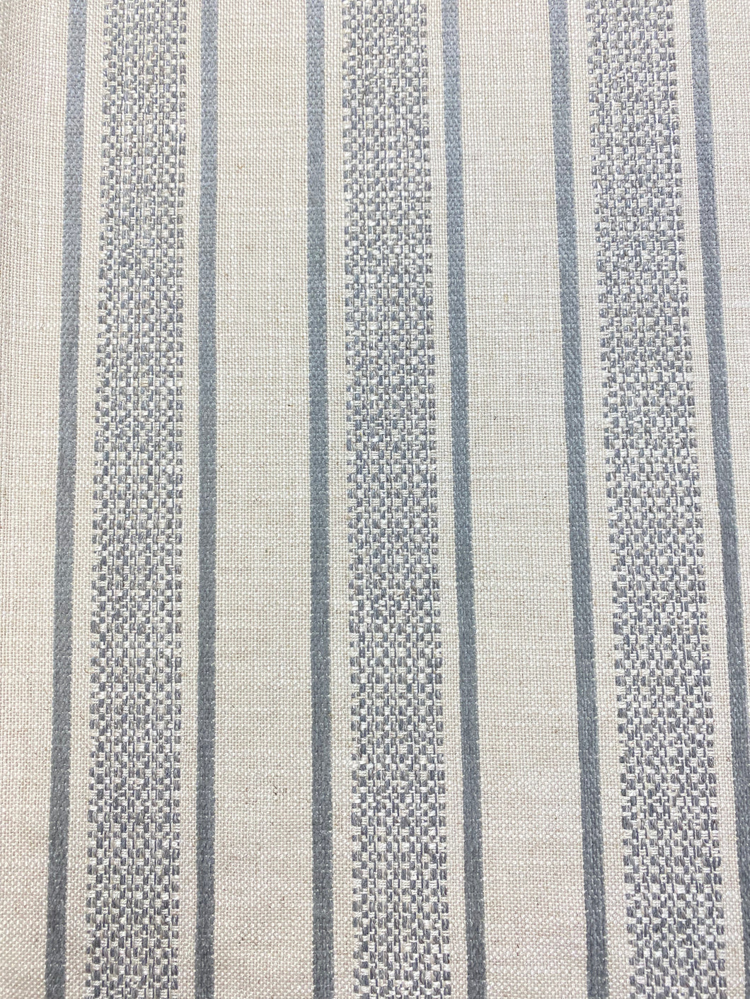 Designer Grey Beige Woven Stripe Upholstery Fabric WHS 3924