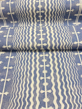 Load image into Gallery viewer, Fermoie Abbey Stripe 008 Cotton Linen Cream Blue Geometric Upholstery Fabric WHS 3401