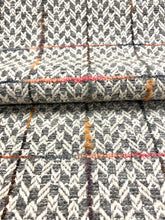 Load image into Gallery viewer, Osborne &amp; Little Faloria 02 Grey Beige Pink Orange Herringbone Plaid Mid Century Modern Upholstery Fabric WHS 3302