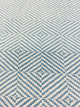 Load image into Gallery viewer, Perennials Chelsea Square Spruse Rose Tarlow Melrose House Water Resistant Blue Indoor Outdoor Geometric Upholstery Drapery Fabric WHS 3085