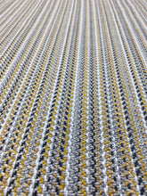 Load image into Gallery viewer, Designer Gray Yellow White Tweed MCM Stripe Upholstery Fabric