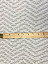 Load image into Gallery viewer, Designer Water &amp; Stain Resistant MCM Mid Century Modern Off White Grey Herringbone Upholstery Fabric WHS 3396