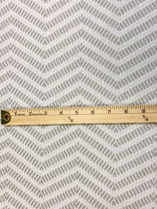 Designer Water & Stain Resistant MCM Mid Century Modern Off White Grey Herringbone Upholstery Fabric WHS 3396