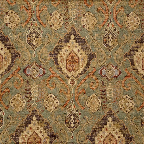 Cotton Poly Green Blue Beige Orange Tapestry Kilim Upholstery Fabric MGF