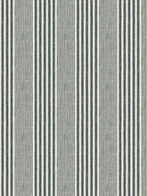 Load image into Gallery viewer, Linen Cotton Indigo Navy Blue Nautical Stripe Upholstery Fabric FB