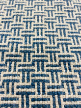 Load image into Gallery viewer, Sahco Reed Blue Clair French Blue Linen Cotton Geometric Upholstery Fabric WHS 3125