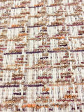 Load image into Gallery viewer, Designer Cream Brown Orange Pink Maroon Tweed Water &amp; Stain Resistant Upholstery Fabric WHS 3575