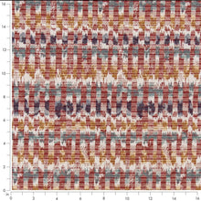 Load image into Gallery viewer, Heavy Duty Red Teal Mustard Purple Off White Geometric Upholstery Drapery Fabric CF