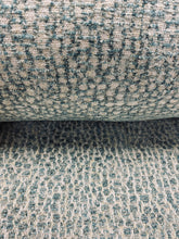Load image into Gallery viewer, Designer Reversible Animal Pattern Seafoam Green Beige Chenille Upholstery Fabric STA 3588