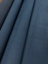 Load image into Gallery viewer, Designer Navy Blue Geometric Water &amp; Stain Resistant Upholstery Fabric WHS 3700