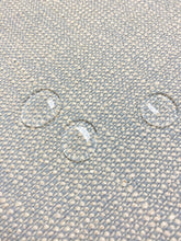 Load image into Gallery viewer, Designer Water &amp; Stain Resistant Aqua Blue Cream Tweed MCM Mid Century Modern Upholstery Fabric WHS 3995