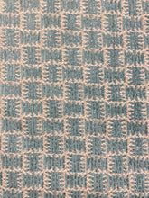 Load image into Gallery viewer, 0.9 Yard of Cowtan &amp; Tout Farina Teal Blue Seafoam Beige Geometric Abstract Chenille Water Resistant Upholstery Fabric WHS 4127