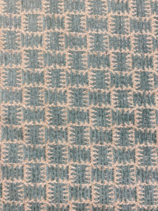 0.9 Yard of Cowtan & Tout Farina Teal Blue Seafoam Beige Geometric Abstract Chenille Water Resistant Upholstery Fabric WHS 4127