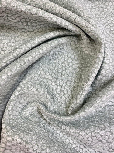 Designer Seafoam Green Animal Pattern Dot Chenille Water & Stain Resistant Upholstery Fabric WHS 3469