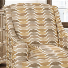 Load image into Gallery viewer, Heavy Duty Art Deco Geometric Abstract Taupe Mustard Grey Upholstery Fabric CF