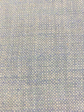 Load image into Gallery viewer, Designer Water &amp; Stain Resistant Linen Blend Denim Blue Beige Tweed MCM Mid Century Modern Upholstery Drapery Fabric WHS 3098