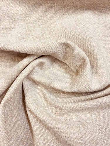 Designer Beige Neutral MCM Mid Century Modern Tweed Chenille Water & Stain Resistant Upholstery Fabric WHS 3339