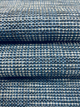 Load image into Gallery viewer, Designer Navy Blue White MCM Mid Century Modern Tweed Upholstery Fabric WHS 4092