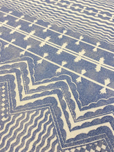 Load image into Gallery viewer, Fermoie Abbey Stripe 008 Cotton Linen Cream Blue Geometric Upholstery Fabric WHS 3401