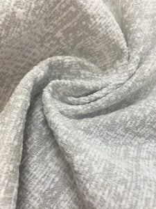 Perennials Breakwater Vapor Grey White Textured MCM Chenille Water & Stain Resistant Upholstery Fabric WHS 3943