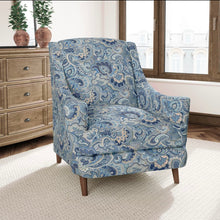 Load image into Gallery viewer, Heavy Duty Navy Blue Brown Turquoise Teal Paisley Upholstery Drapery Fabric CF