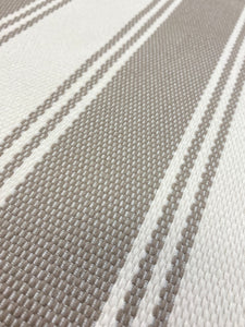 Bella Dura Brighton Driftwood Taupe Cream Stripe Indoor Outdoor Water & Satin Resistant Upholstery Fabric STA 3748