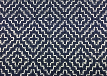 Load image into Gallery viewer, Schumacher Soho Weave Geometric Upholstery Fabric / Navy STA 3285