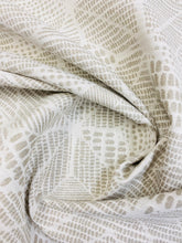 Load image into Gallery viewer, Sunbrella Vintage 25 Ceramic Cream Beige Geometric Water &amp; Stain Resistant Indoor Outdoor Upholstery Fabric WHS 3425