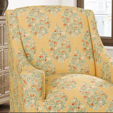 Load image into Gallery viewer, Stain Resistant Floral Mustard Yellow Red Teal Green Pomegranate Drapery Upholstery Fabric CF