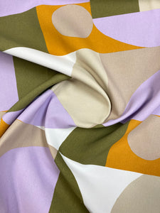 Serena Dugan Condesa Hyacinth Pumice Lilac Mustard Green Beige Water Resistant Abstract Geometric Upholstery Fabric WHS 3495