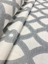 Load image into Gallery viewer, Kravet Crypton 34702-11 Grey Cream Geometric Chenille Water &amp; Stain Resistant Upholstery Fabric WHS 3491