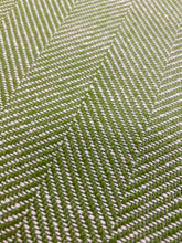 Load image into Gallery viewer, Designer Water &amp; Stain Resistant Lime Green Beige MCM Mid Century Modern Herringbone Upholstery Fabric WHS 3723