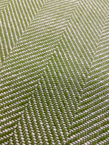 Designer Water & Stain Resistant Lime Green Beige MCM Mid Century Modern Herringbone Upholstery Fabric WHS 3723