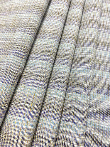 Designer Sage Green Blue Brown Stripe Upholstery Fabric WHS 4164