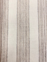 Load image into Gallery viewer, Designer Water &amp; Stain Resistant Beige Sage Cream Grey Stripe Upholstery Fabric WHS 3625