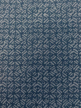 Load image into Gallery viewer, 1.5 Yard Designer Indoor Outdoor Geometric Water &amp; Stain Resistant Denim Navy Blue Tribal Upholstery Fabric WHS 4133