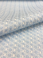 Load image into Gallery viewer, 1.8 Yards of Kravet 35798-15 Reversible Embroidered Sky Blue White Geometric Drapery Fabric STA 3108