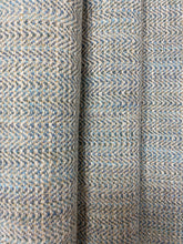 Load image into Gallery viewer, Heavy Duty Indoor Outdoor Beige Teal Herringbone MCM Mid Century Modern Tweed Water &amp; Stain Resistant Upholstery Fabric WHS 4103