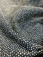 Load image into Gallery viewer, Designer Water &amp; Stain Resistant Navy Blue White Dot Animal Pattern Upholstery Fabric WHS 3214