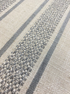 Designer Grey Beige Woven Stripe Upholstery Fabric WHS 3924