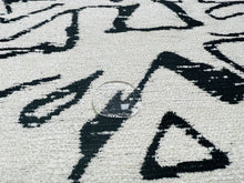 Load image into Gallery viewer, Kravet Design 34955-8 Water &amp; Stain Resistant Ivory Black Abstract Chenille Upholstery Fabric