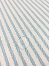 Load image into Gallery viewer, 0.9 Yards of Perennials Jake Stripe Outdoor Ice Blue Ticking Water &amp; Stain Resistant Upholstery Fabric WHS 4003