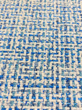 Load image into Gallery viewer, Brunschwig &amp; Fils Gambier Marine Italian Blue Teal White Tweed Upholstery Fabric WHS 3412