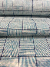 Load image into Gallery viewer, Osborne &amp; Little Rialto F7200-01 Calli Linen Viscose Teal Blue Check Upholstery Drapery Fabric WHS 3047