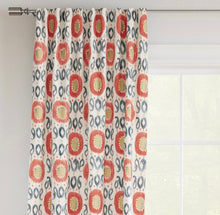 Load image into Gallery viewer, Stain Resistant Beige Charcoal Grey Pink Green Cream Ikat Upholstery Drapery Fabric CF