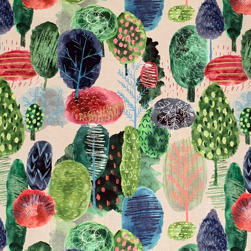 Cotton Taupe Navy Blue Green Pink Magenta Red Botanical Upholstery Drapery Fabric MGF