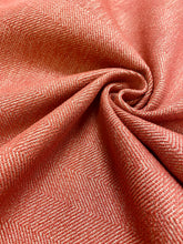 Load image into Gallery viewer, Designer Water &amp; Stain Resistant Rose Beige Coral Herringbone MCM Mid Century Modern Upholstery Fabric WHS 3768