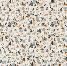 Load image into Gallery viewer, Stain Resistant Blue Green Beige Brown Floral Upholstery Drapery Fabric CF